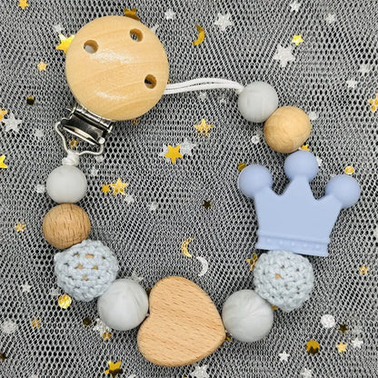 NEW Custom Name Wooden Personalized Baby Pacifier Chain Beech Bead Dummy Nipple Holder Guard Teether Pendant Newborn Mother Gift