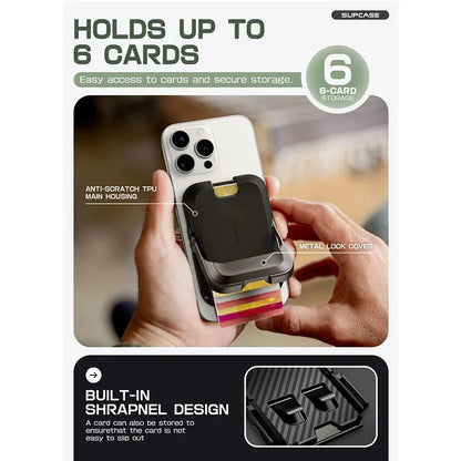 SUPCASE Magnetic Wallet Phone Stand Card Holder for iPhone 16/15/14/13 Series Strong Magnetic Lock Wallet with Stand