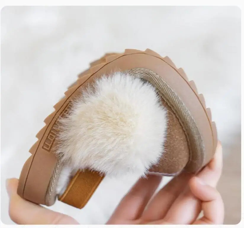 Kids Winter Slippers - Luxury Fur Lined Non-Slip Indoor Boots for Boys & Girls