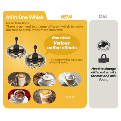 HiBREW Milchaufschäumer, Milchaufschäumer, Schokoladenmischer, Kalt-/Heißmilch, Latte Macchiato, Cappuccino, vollautomatisch, Milchwärmer, Cool Touch M1A