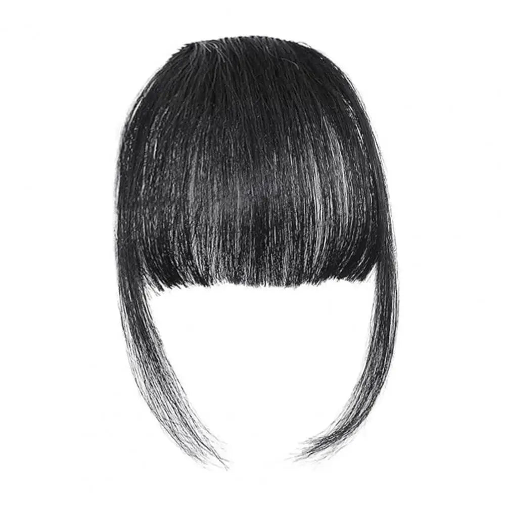 Women Clip-in Bangs Natural Wispy Forehead Hair Extensions Faux French Bangs Girls Straight Air Bangs Fringe Wig Hairpieces