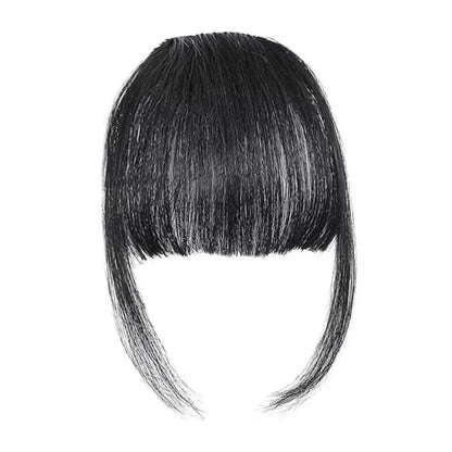 Women Clip-in Bangs Natural Wispy Forehead Hair Extensions Faux French Bangs Girls Straight Air Bangs Fringe Wig Hairpieces