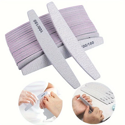 50Pcs Nail Art Files 100/180 Nails Accessoires Gel Nail Polish Polishing Pedicure Manicure Buffers Nail Care Tools lime a ongle