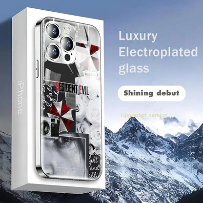 Resident Evil Requiem Phone Case For iphone 17 16 15 14 13 12 Pro Plus Max New Electroplated glass Case