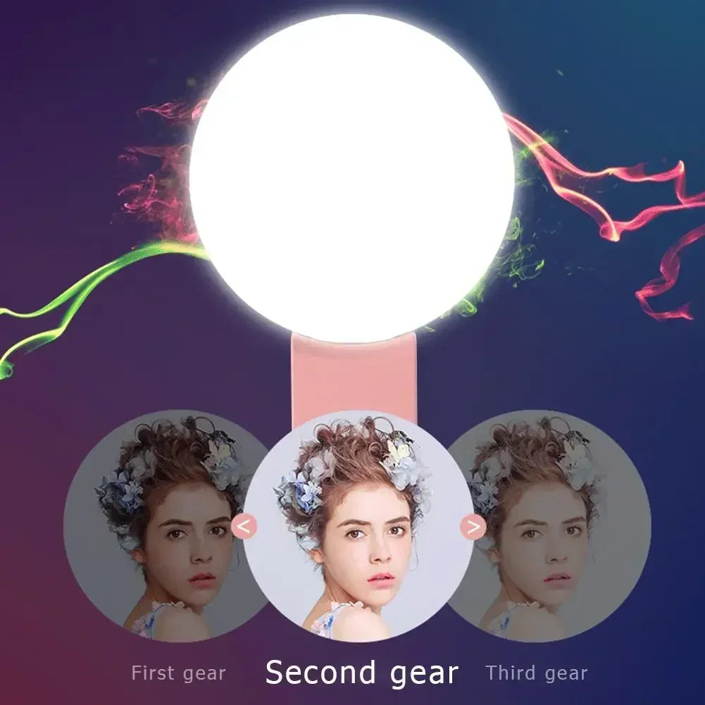 Mobile Phone Fill Flash Lens Ring Light Lamp Portable Clip Three Stop Dimming Mini Durable Practical 10 LED Selfie Ring Beauty
