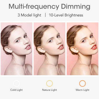 10" 26cm Dimmable LED Ring Light Kit with Tripod – 120 Beads USB Selfie & Live Streaming Lamp for Photography, Video & Makeup