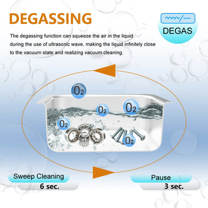 800ml Household Digital Ultrasonic Cleaner 30W/60W Stainless Steel Bath Degas Ultrasound Washing for Watches Jewelry