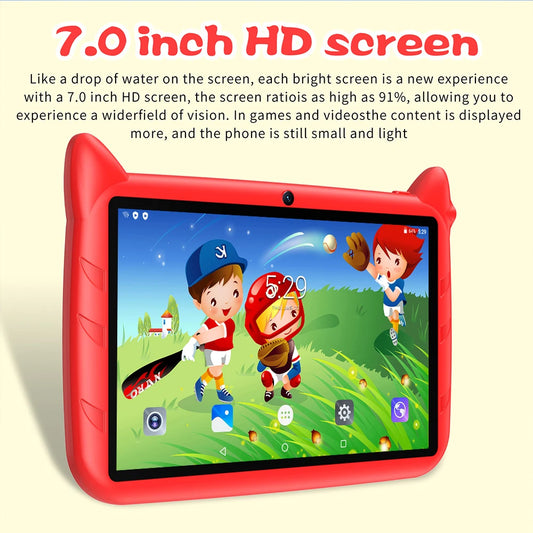 2024 Global Version 7 Inch Kids' tablets Quad Core 4GB RAM 64GB ROM Android Learning Education Tablet Dual Cameras 4000mAh
