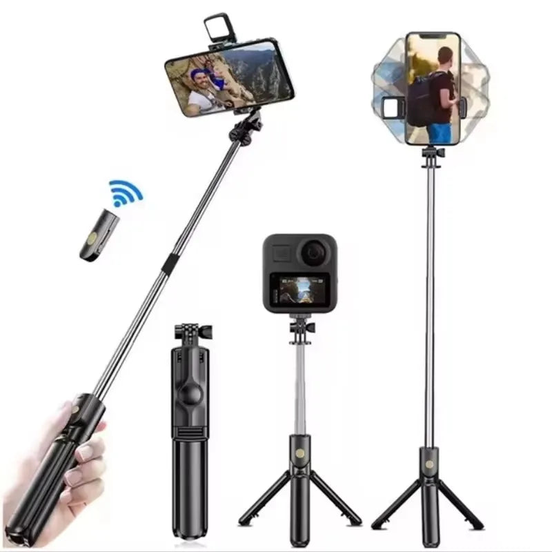 MEUYAG Wireless Selfie stick Tripod With Fill Light Bluetooth Shutter Remote Control Portable Foldable Monopod For Smart Phone