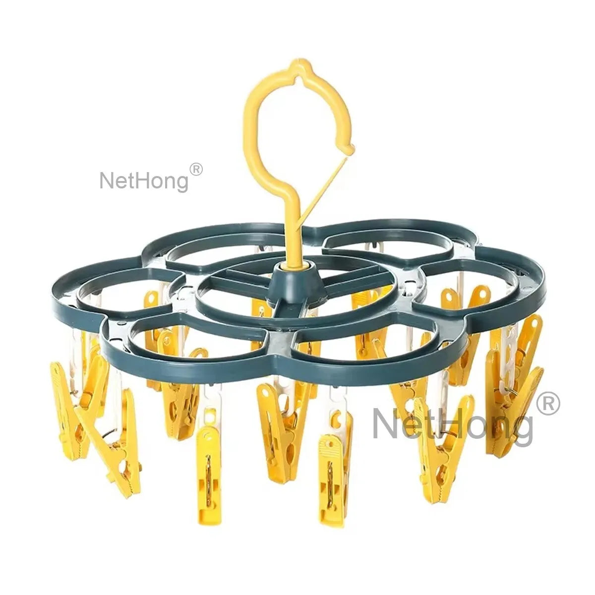 16 Pegs Thickened Laundry Clip Underwear Socks Hanger Airer Cloth Dryer Rack UK