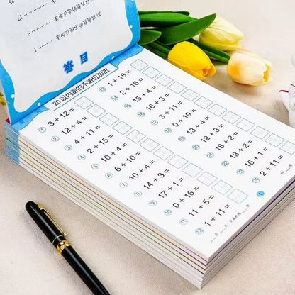 Handwritten Arithmetic Exercise Books Learning Mathematics Workbook 61 Pages Addition and Subtraction Children's Notebooks