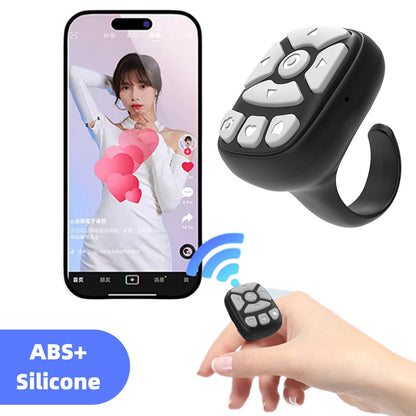 for TIK Tok Scrolling Ring Bluetooth-Compatible Selfie Stick Camera Controller Fingertip Selfie Video Controller for iPhone-iPad