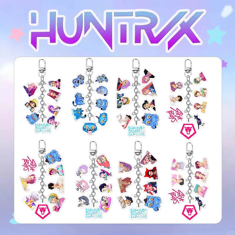 Kpop Demon Hunter Birthday Keychains Kpop Demon Hunter Party Favors Keyring Huntrix Fans Concert Hanging Pendant Party Supplies