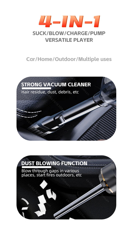 Car Vacuum Cleaner High Power Portable Handheld Wireless Brushless Motor Cleaning Machine Powerful Air Duster for Home Appliance