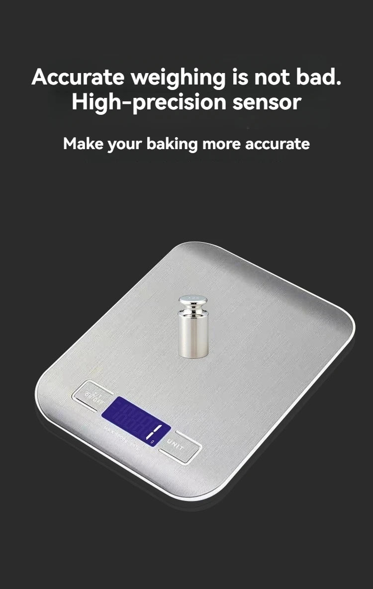 Electronic Digital Kitchen Scale  LED Display 10kg 5kg/1g Stainless Steel Panel Scales Home Jewelry Food Snacks Weighing Tools