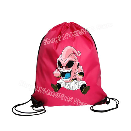 Dragon Ball Drawstring Bag Boys Goku Anime Figure String Pocket Swimming Pool Clothes Shoes Storage Waterproof Backpack Gifts