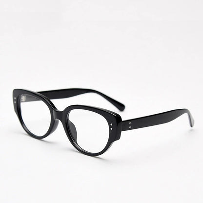 New Fashion Unisex Cat Eye Plain Glasses for Men Women Pc Frame Glasses for Party Eyeglasses Metal Studs Square Frame Eyewear
