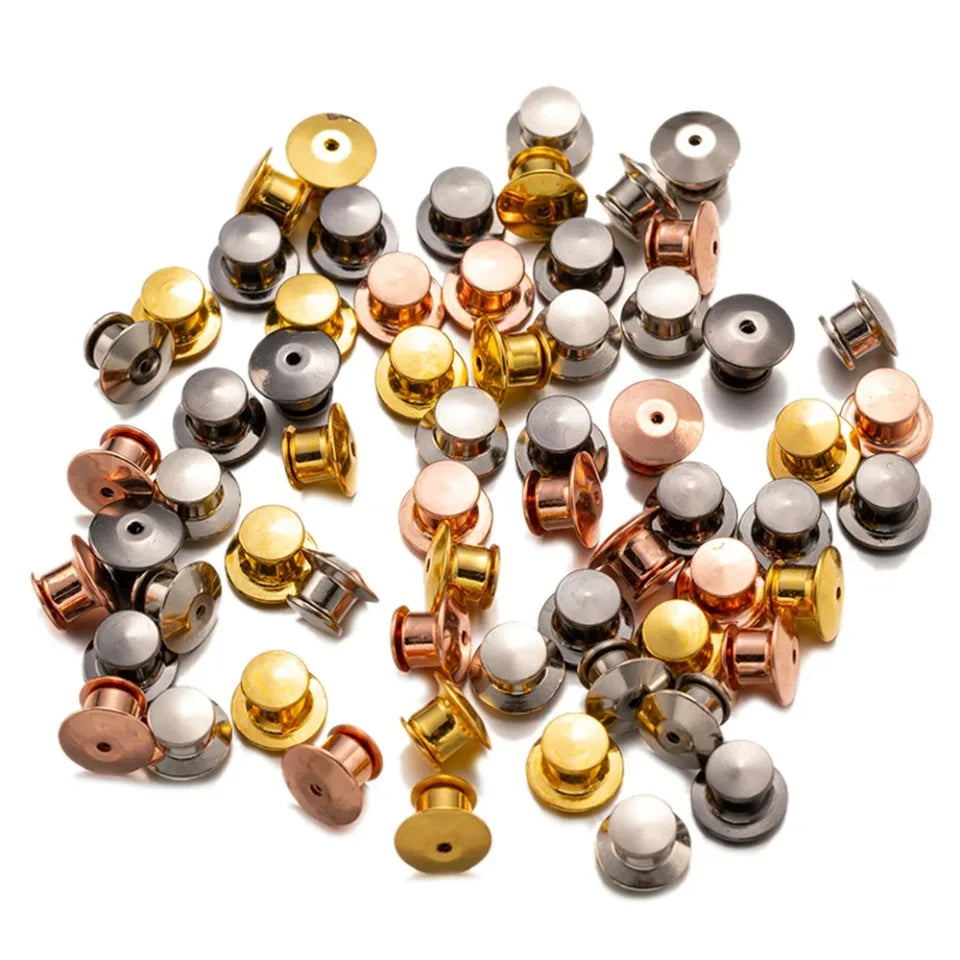 10/30/50pcs Safety Brooch Lock Metal Pins Back Keeper Caps Clasps for DIY Jewelry Making Accessories Findings Supplies Crafts