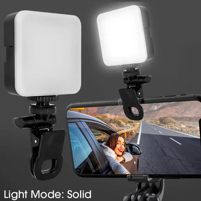 Pocket LED Selfie Light for IPhone Samsung IPad Mobile Phone Laptop Clip Ring Flash Fill Video Photo Ringlight Photography Lamp
