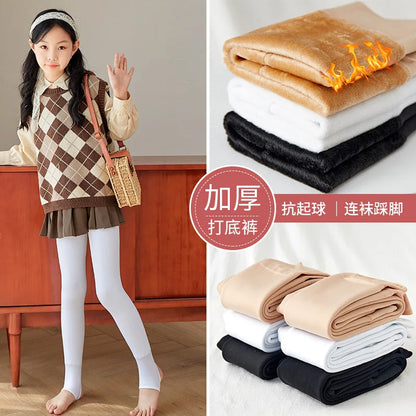 Winter Girls Tights Thicken Warm Pantyhose for Kids Skin/black Children Stocking Teenager Pantys Baby Ballet Underpants