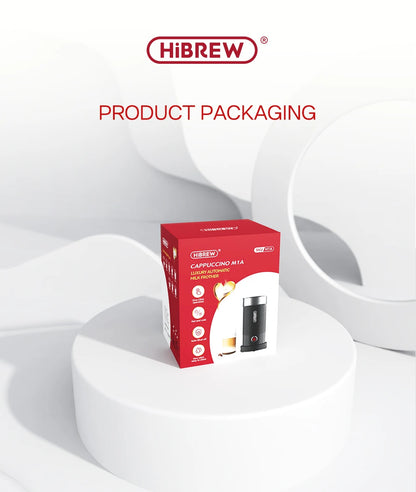 HiBREW Milchaufschäumer, Milchaufschäumer, Schokoladenmischer, Kalt-/Heißmilch, Latte Macchiato, Cappuccino, vollautomatisch, Milchwärmer, Cool Touch M1A