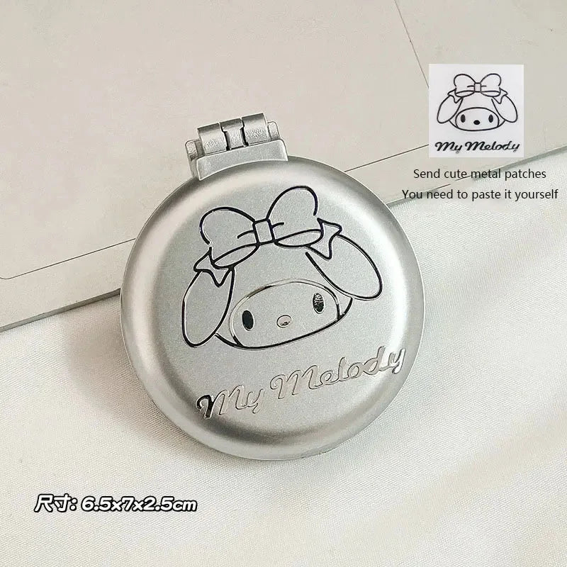 1 piece of Hello Kitty Sanrio Folding Hair Comb, Hair Style and Mirror Cinnamoroll Anime Portable Travel Comb Tool