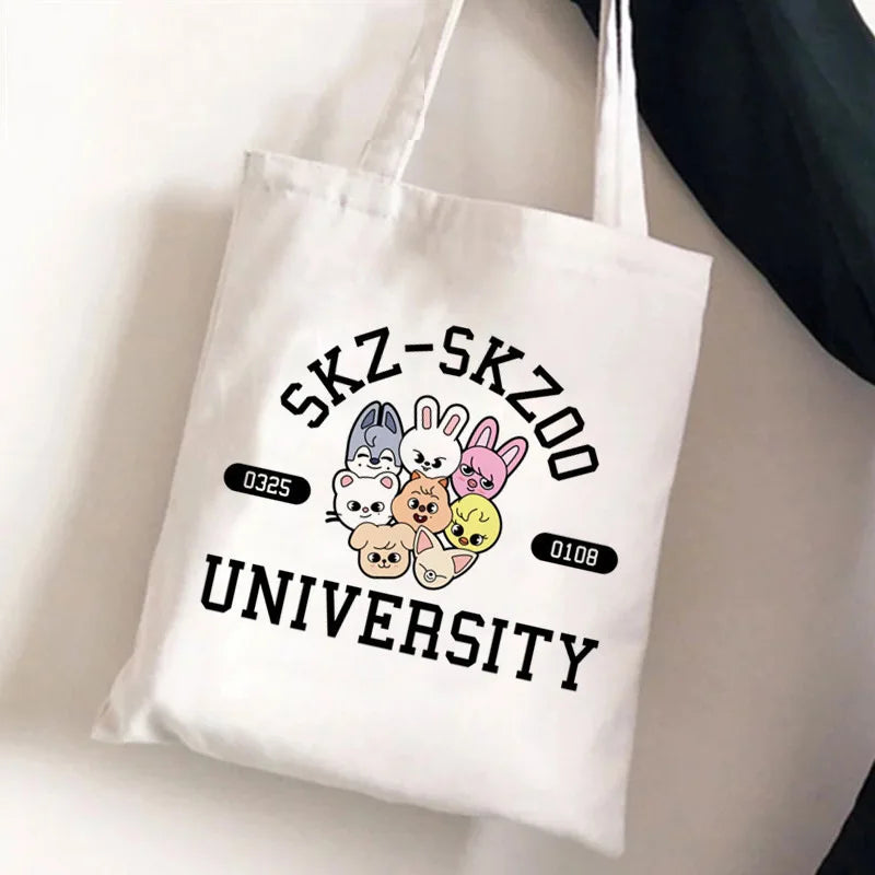 Stray Kids Skzoo Peripheral printed canvas Bag Student Casual women's hand bag shoulder bag