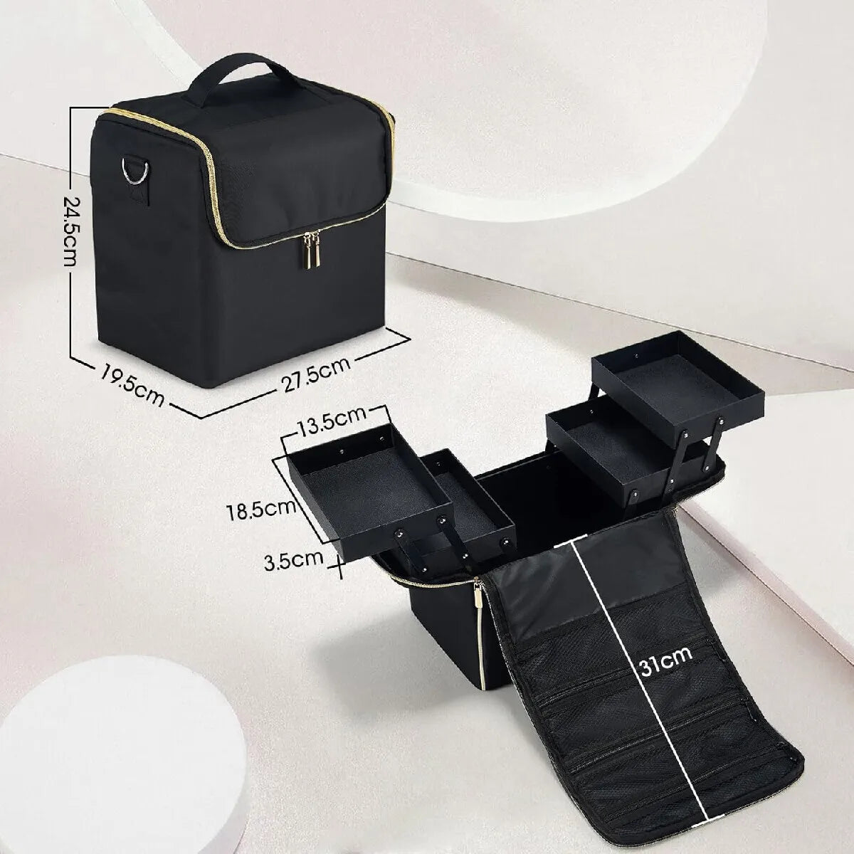 Makeup Case Portable Travel Cosmetics Make Up Storage Organizer Box Oxford clothJewelry Nail Beauty Vanity Suitcase for Women