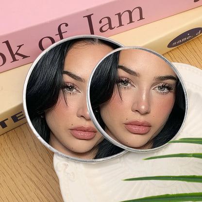 7.5cm/9.5cm Mini Hand-held Selfie Convex Mirror Travel Trip Pocket Selfie Mirror TikTok INS Fashion Mirrors for Traveling Alone