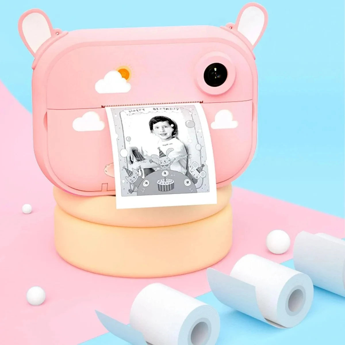 12 Rollen Nachfüllpapier für Kinder-Sofortbildkameras, kernloses Thermodruckpapier für 57-mm-tragbare Kassen und mobile Drucker