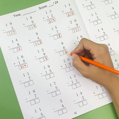 32 Pages Children's Math Enlightenment Workbook Addition and Subtraction Within 20 Mental Arithmetic Problems Activity Workbook