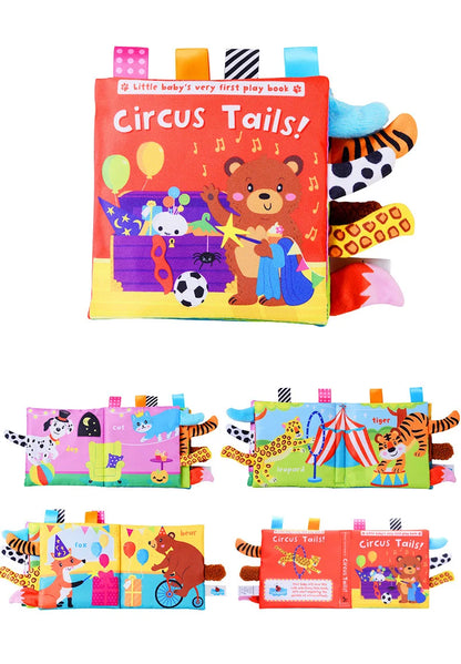 Animal Tail Cloth Book Tear Can Bite Pop-up Book Educational Enlightenment Early Education Infant Cognitive Toys 0-3 Years Old