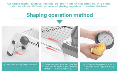 LMETJMA Ultra Sharp Mandoline Slicer Upgraded Vegetable Slicer Kitchen Adjustable Thickness Food Cutter Slicer Dicer KC0450