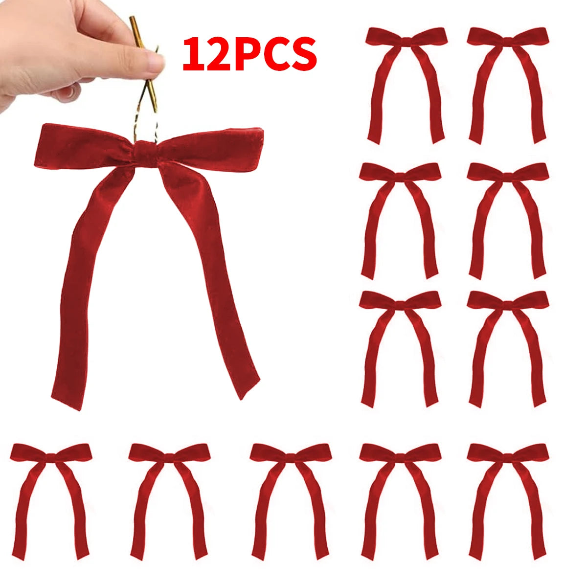 18*13CMChristmas Ribbon Bows Set Christmas Tree Decorations Gift Wrapping Bows
