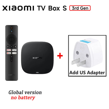 Global Version Xiaomi TV Box S 3rd Gen 4K Ultra HD Wifi 6 Bluetooth 5.2 32GB ROM Google TV Google Assistant Smart Media Player