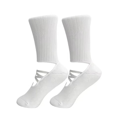 Pilates Fitness Breathable Socks Anti Slip Design Middle Tube Sweat Absorbing Grabbing Ballet Straps Elegant Comfortable Socks