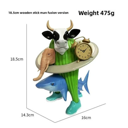 Tung Tung Tung Sahur Tralalero Tralala Italian Brainrot Monster Fusion Edition Anime Action Cartoon Ornament Fun Toy Gift Figure