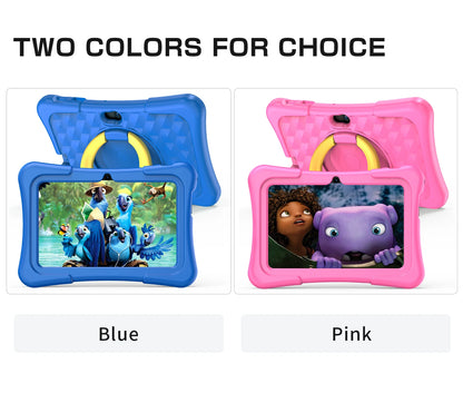 PRITOM Tablet for Kids 7 Inch Android 11 32 GB WiFi Bluetooth Dual Camera Educational Software Installed with Proof Case