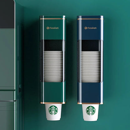 Disposable Cup Holder Cup Extractor Wall Mounted Non Perforated Dust-Proof Moisture-Proof Storage Rack