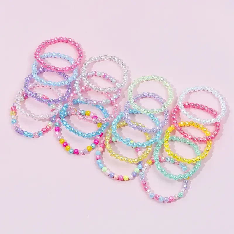10/100Pcs Colorful Beaded Bracelets for Children Birthday Party Favors Goodie Pinata Filler Baby Shower Wedding Guest Treat Gift