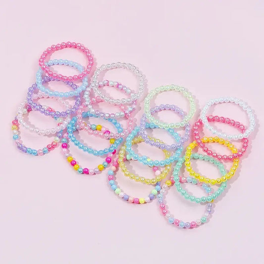 10/100Pcs Colorful Beaded Bracelets for Children Birthday Party Favors Goodie Pinata Filler Baby Shower Wedding Guest Treat Gift