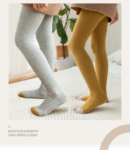 Baby Tights for Girl Spring Autumn Stockings Children Warm Pantyhose Kids Cotton Pants Candy Color Ribbed Girl Trousers 0-8 Year