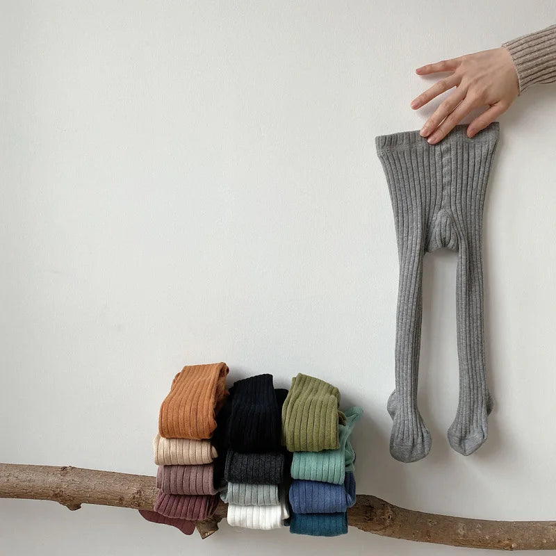 Girls Cotton Tights - Soft Knitted Pantyhose for Babies & Toddlers | Macaron Colours