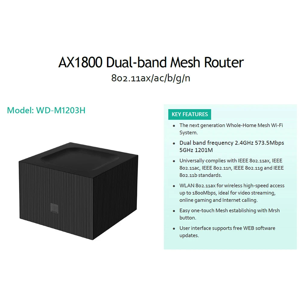 Dual Band AC1200 Whole Home Mesh Wireless WiFi System 802.11ac 2.4G/5.0GHz Network Router Good Penetrability Easy Setup PK MW6