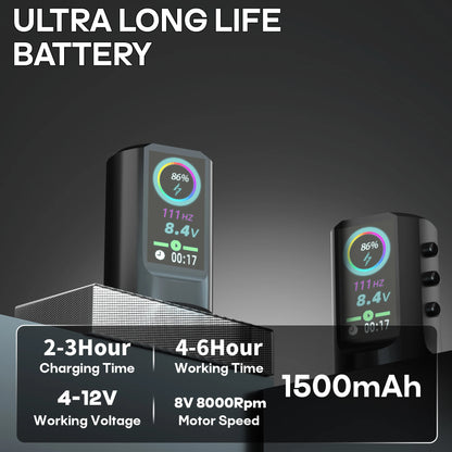 Tattoo Kit POSEIDON Tattoo Pen Kit For Permanent Makeup Tattoo Machine Kit Black Wireless Tattoo Power Supply Tattoo Gun Kit