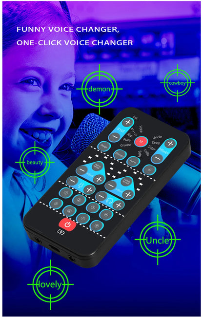 i9 Voice Changer Mini Multiple Audio Effect Bluetooth-Compatible Live Sound Cards Ultra-Thin Portable Live Sound Card Mic Tool