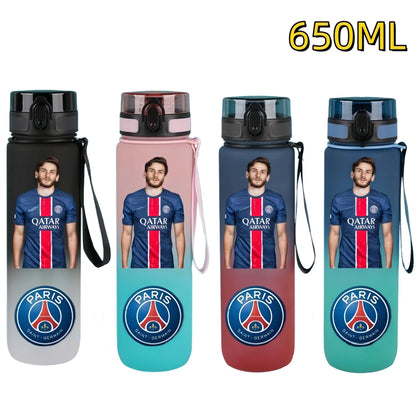 650ml 2025 Champion Team Football Star Water Cup Désiré Doué Portable Large Capacity Sports Fitness Flip Cover Drinking Bottle