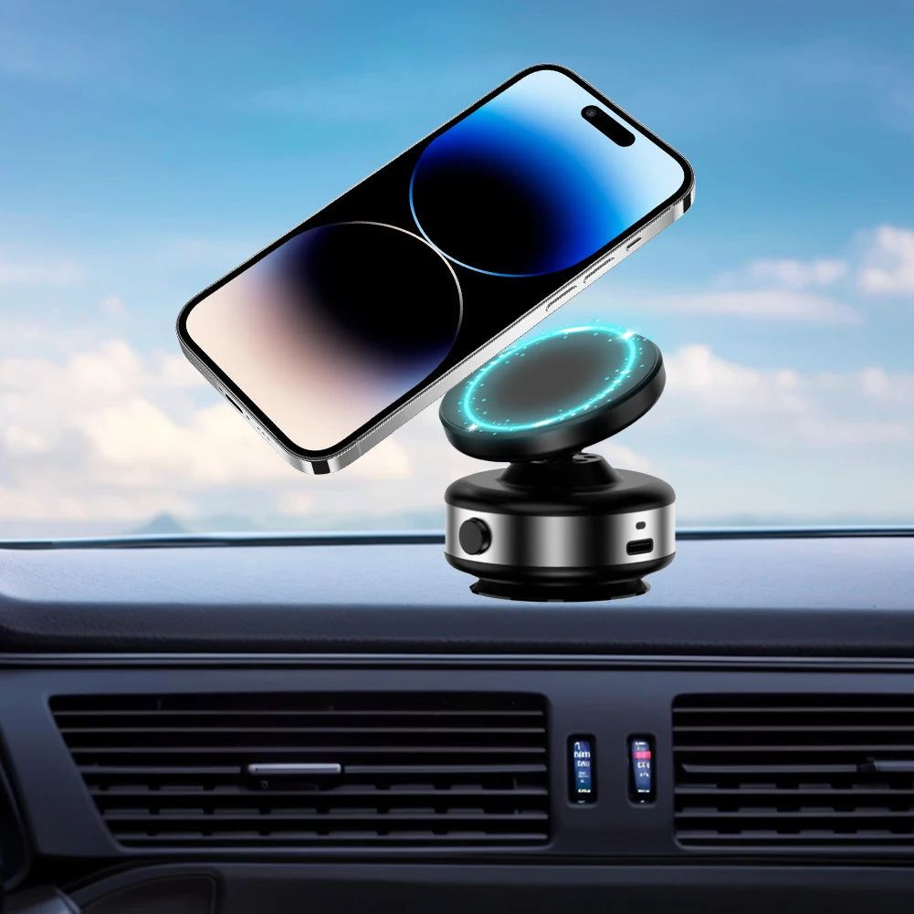Car Magnetic Vacuum Adsorption Bracket 360 Degree Rotating Aluminum Alloy Mobile Phone Holder For 4.7-inch Or Above Smartphones