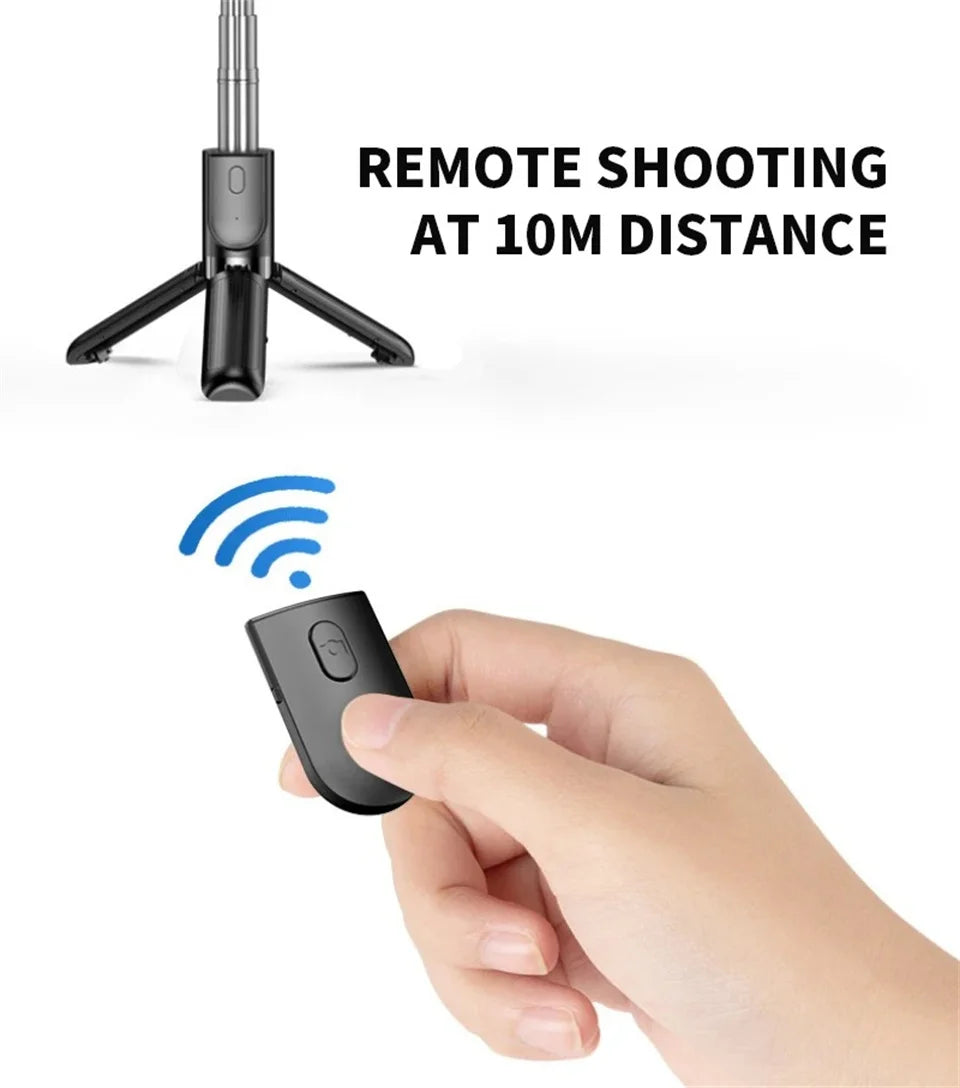 Portable Mini Selfie Stick Led Fill Light Foldable Tripod Phone Stand Holder Support Wireless Bluetooth Remote Control Shutter