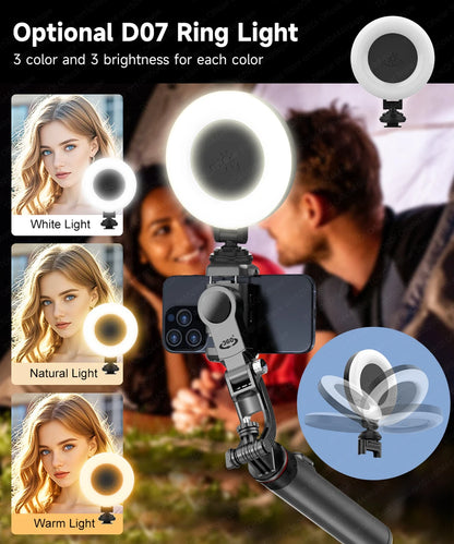 C22 AI Face Tracking Handheld Gimbal Stabiliser 360° Rotation Shoot Selfie Stick Tripod for Mobile Phone, 1/4'' Screw for Camera